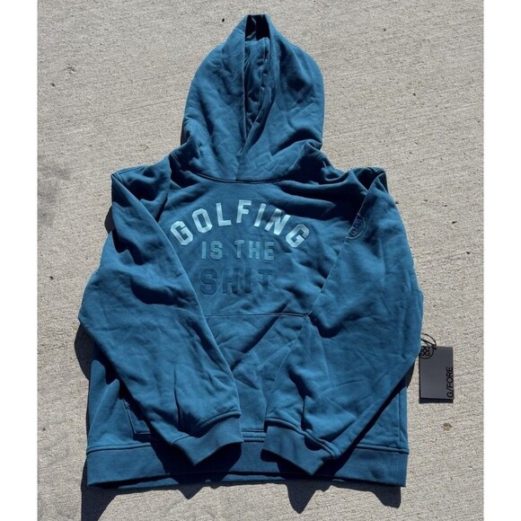 G/FORE G4 Hoodie Men SMALL GOLFING IS THE SHIT Heavyweight Sweatshirt NWT $165 - Picture 2 of 7
